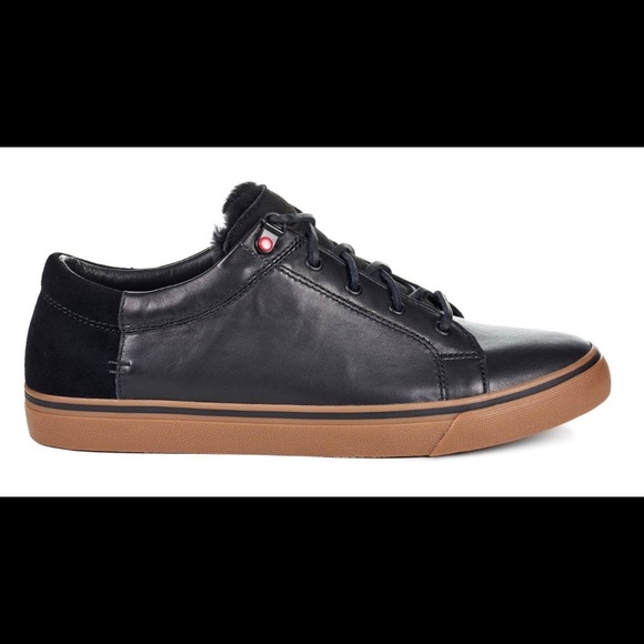 Ugg Brock Luxe Black Fashion Leather Sneaker NWT - Picture 6 of 8